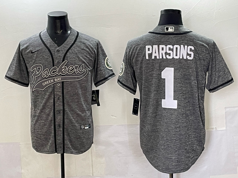 Men Green Bay Packers #1 Parson grey Nike NFL 2025 jersey 07->green bay packers->NFL Jersey